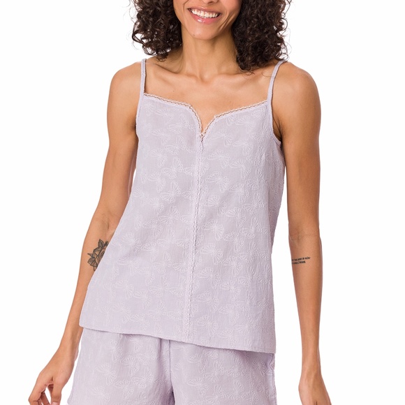 Suvi NYC women's 2-piece short pajama set Strap top and shorts 100% Cotton - Picture 2 of 15